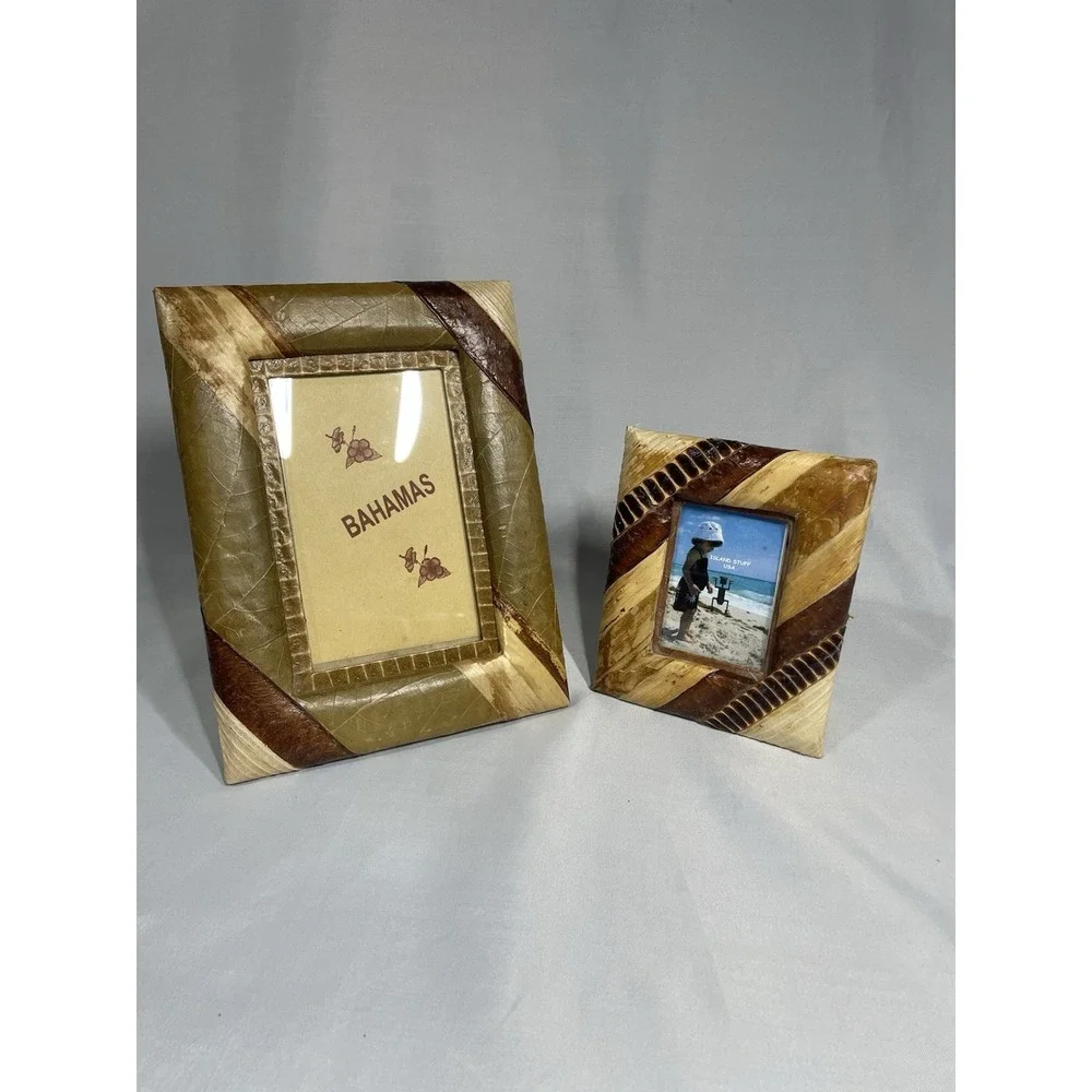 Banana Leaf Picture Frames Rope & Rafia Designs-Set Of 2 - 5